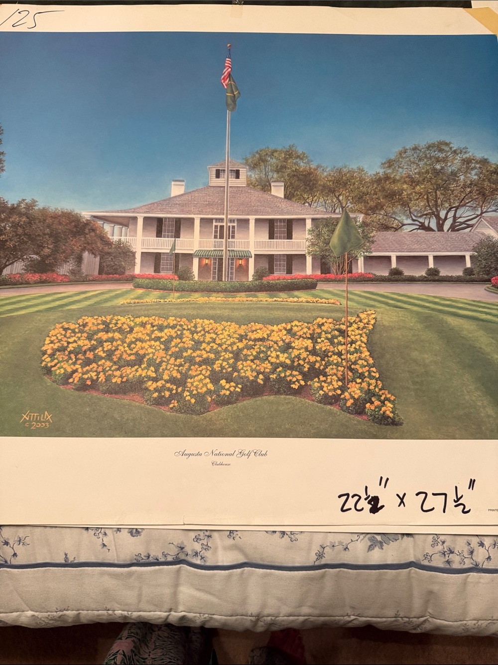 Augusta National Golf Club Print - Yellow Floral Lawn by Unknown